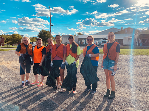Group of Mifflinburg Bank Employees participate in adopt a highway cleanup in the fall of 2023